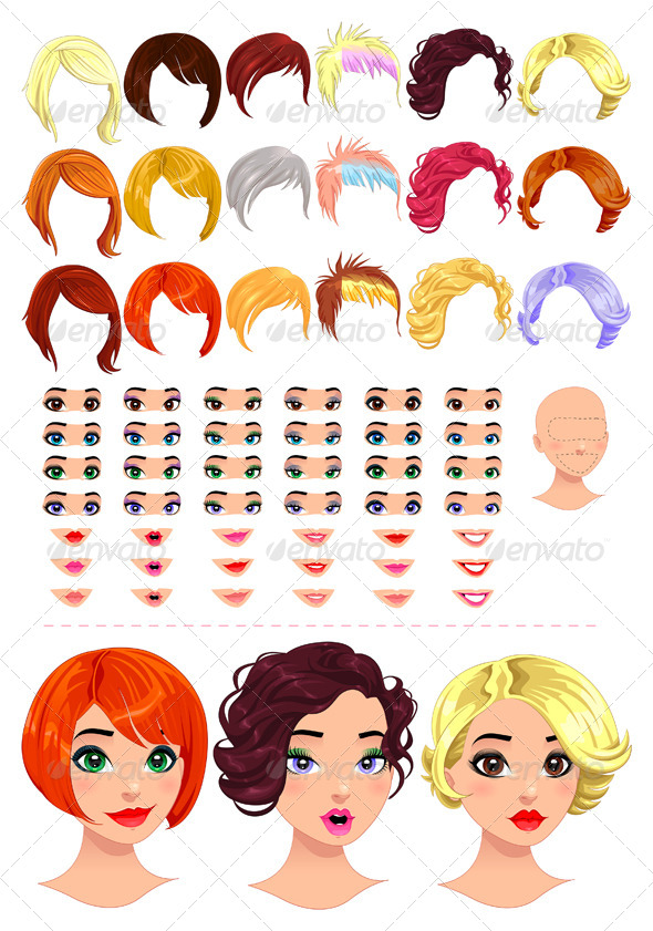 Fashion Female Avatars. - People Characters