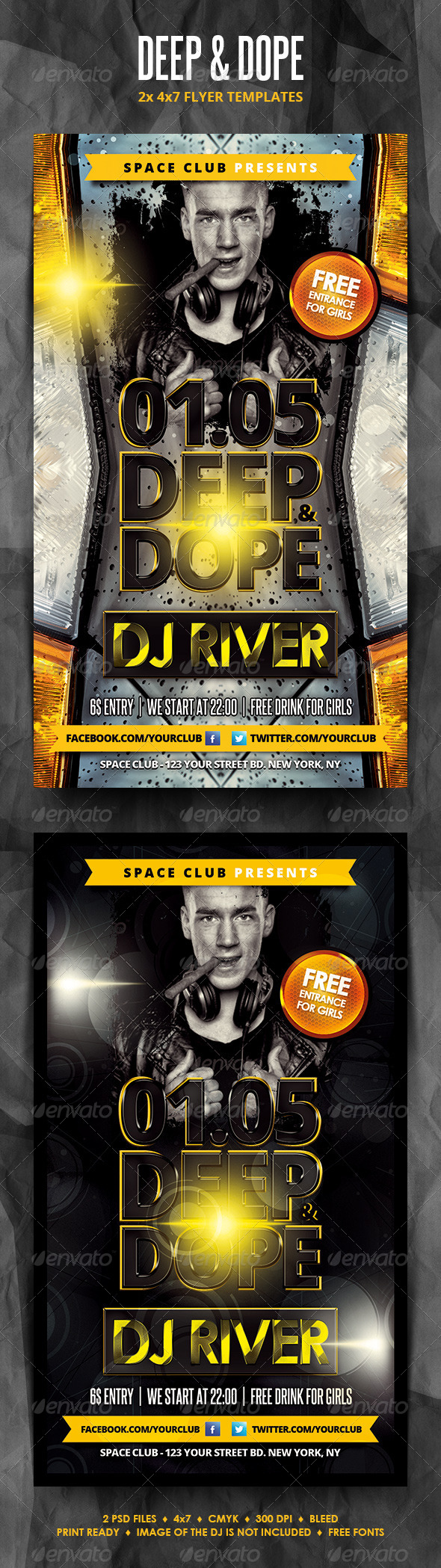 Deep and Dope Party Flyers - Clubs & Parties Events