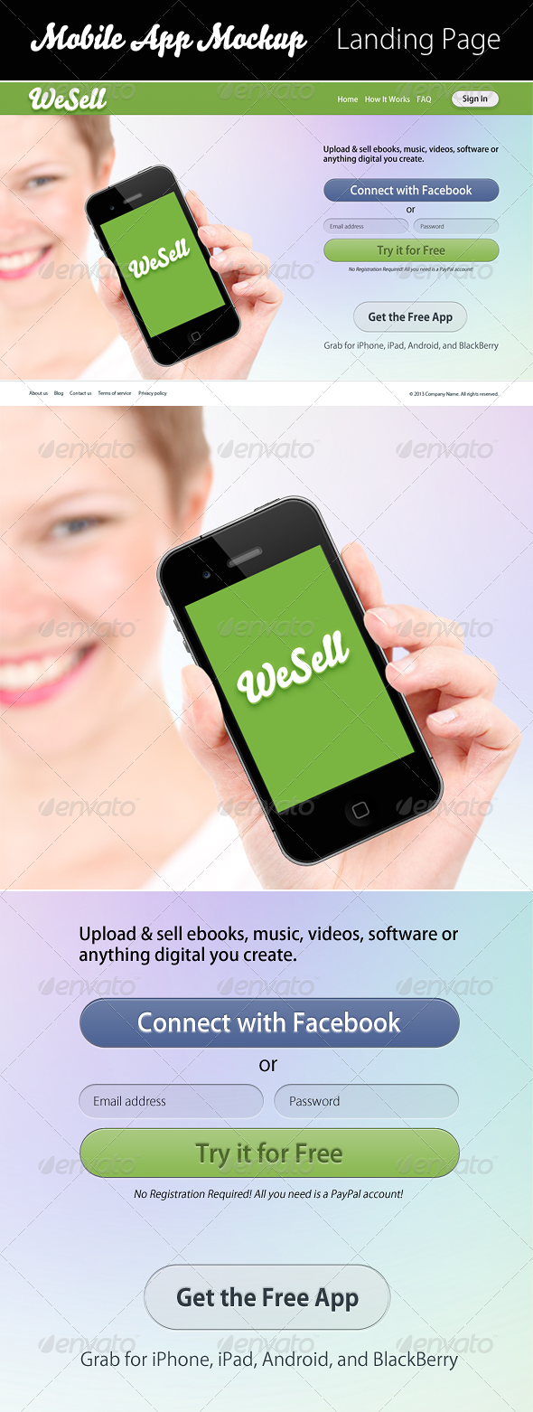 WeSell Mobile App Mockup - Mobile Displays