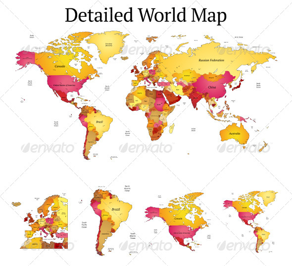Detailed Vector World Map - Miscellaneous Vectors