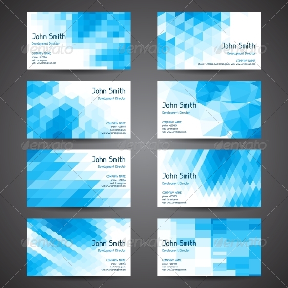 Business Cards set with Abstract Geometric Background - Backgrounds Business