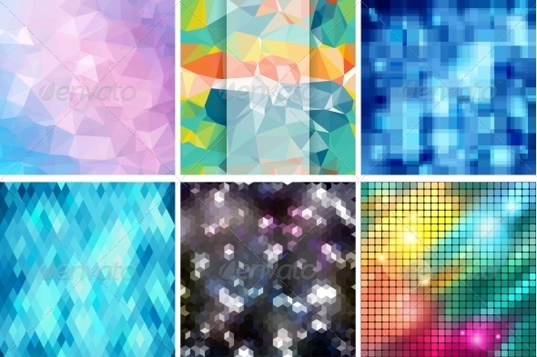 Mosaic Abstract Backgrounds with and Patterns - Backgrounds Decorative