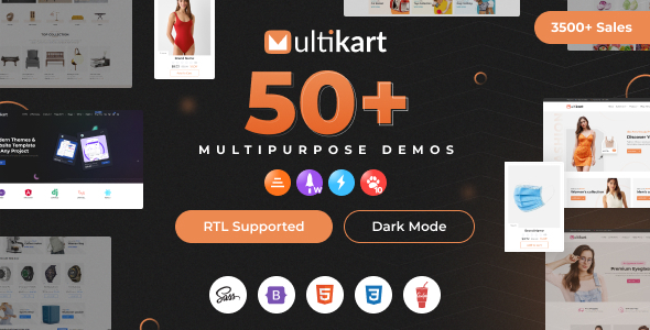 Multikart - eCommerce HTML + Admin + Email  + Invoice Template