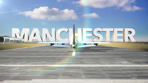Commercial Airplane Landing Capitals And Cities Manchester