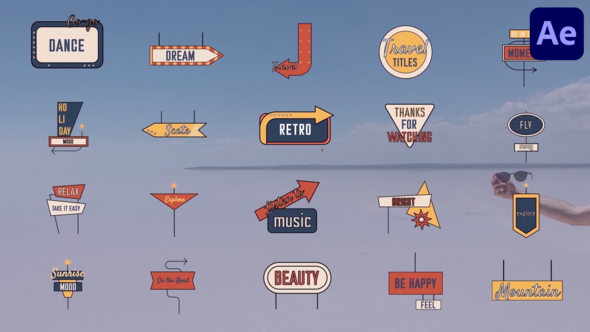 Direction Sign Titles for After Effects Titles template preview