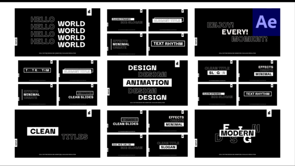 12 Clean RGB Glitch Titles / Ae Titles template preview