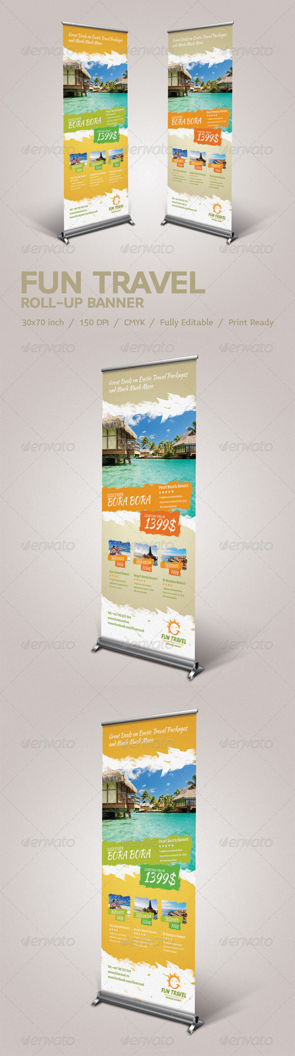 Fun Travel Roll-Up Banner - Signage Print Templates