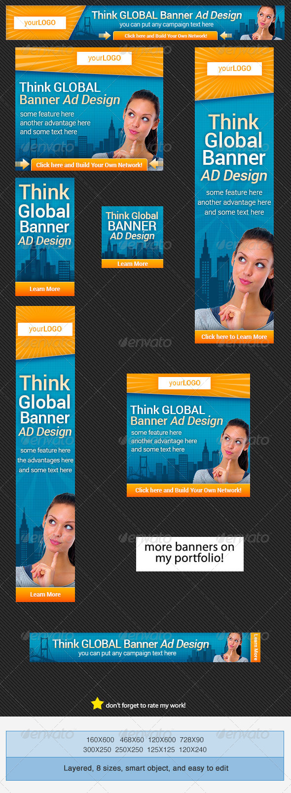 Global Banners Set - Banners & Ads Web Elements