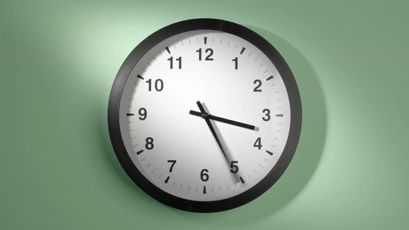 Clock Face On Light Green Wall alt