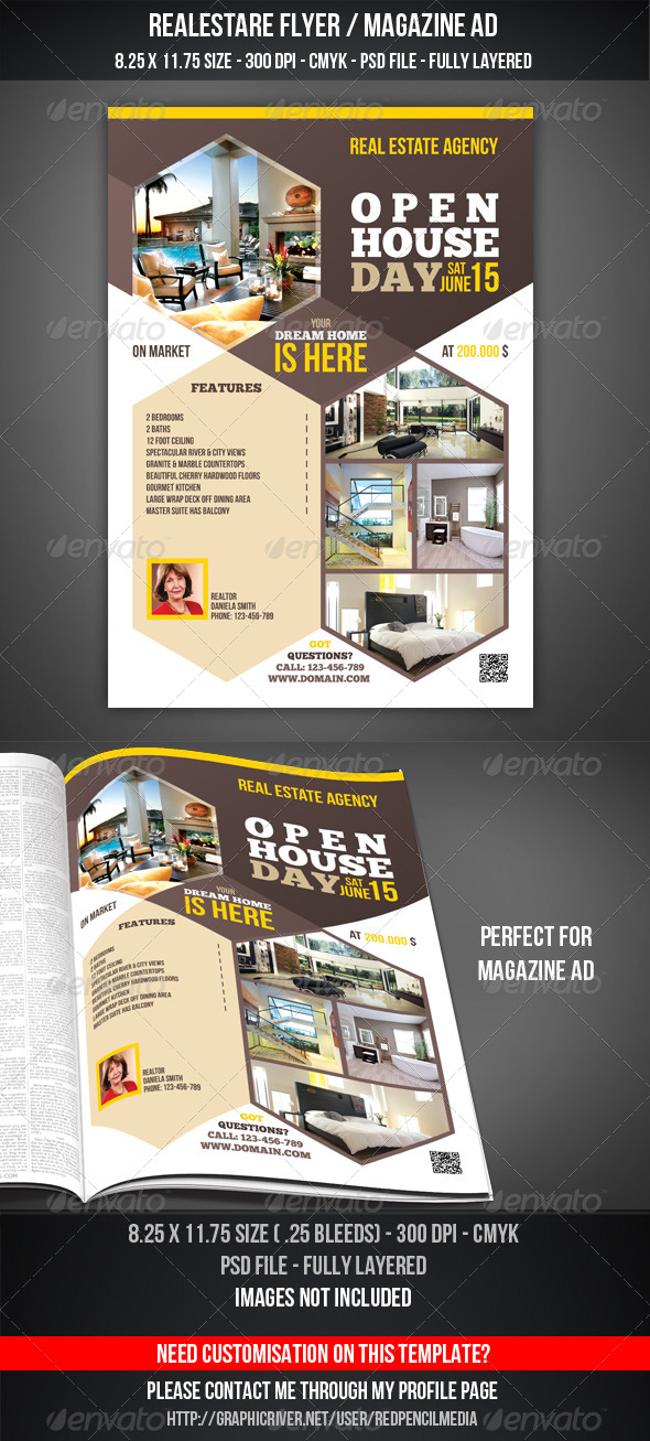 Real Estate - Open House Flyer / Magazine AD - Commerce Flyers
