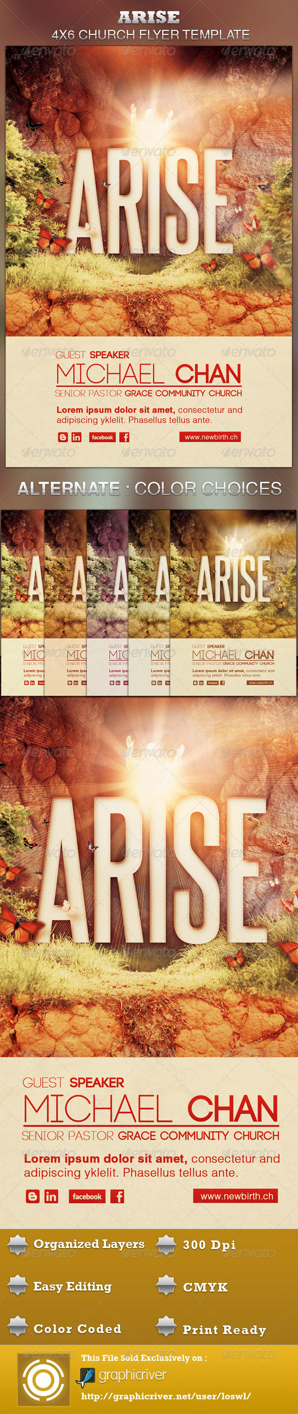 Arise Church Flyer Template - Church Flyers