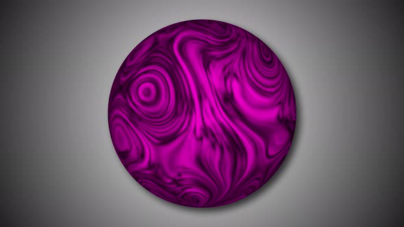 Pink color liquid marble ball spinning animation. A 107