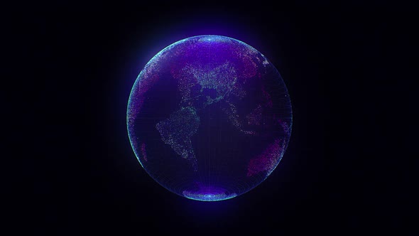 Abstract Futuristic Planet Earth Hologram alt