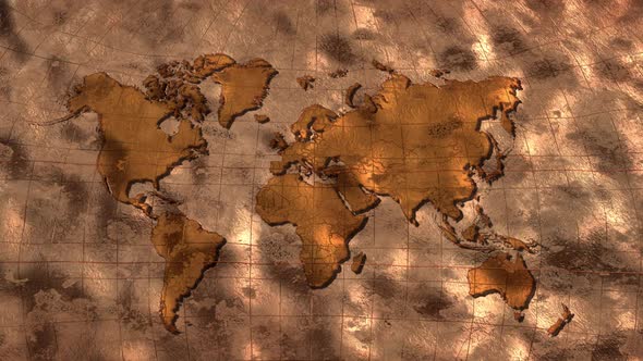 Ancient Metalic World Map Loop