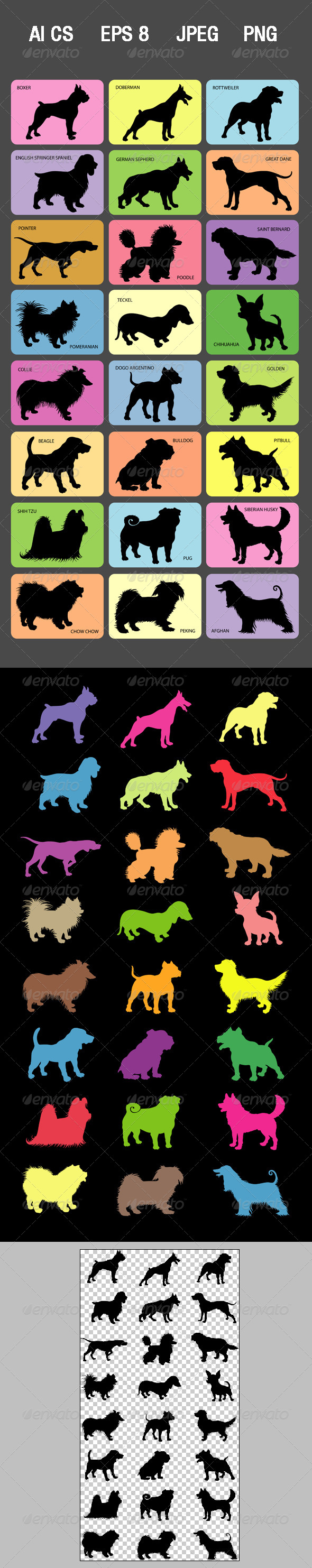 Dog Silhouette Cards