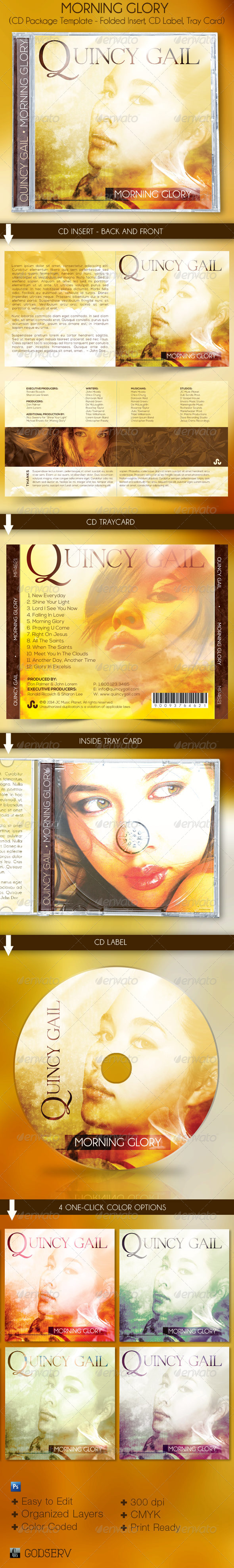 Morning Glory CD Artwork Template - CD & DVD Artwork Print Templates