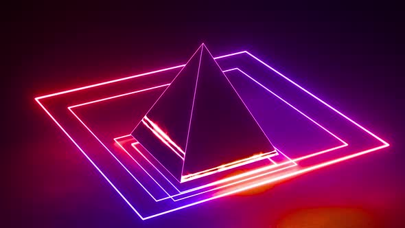 Pyramid Under Neon Lights