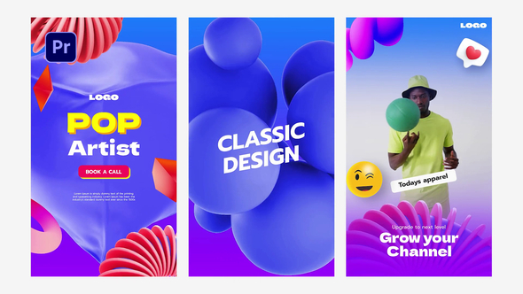 3D Social Media Post Premiere Pro template preview