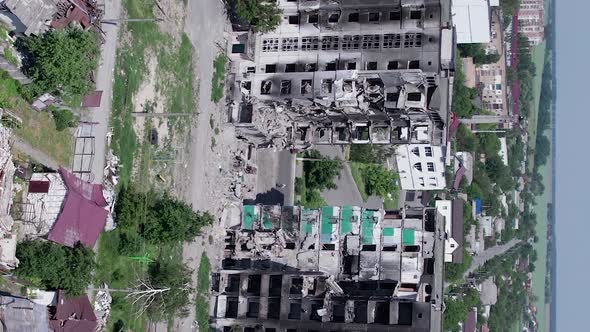 Vertical Video of the Destruction in Borodianka Ukraine During the War alt