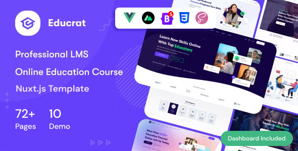 Educrat - Online Courses & Education NuxtJs Template