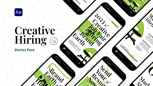 Creative Hiring Stories Pack Video Displays template preview