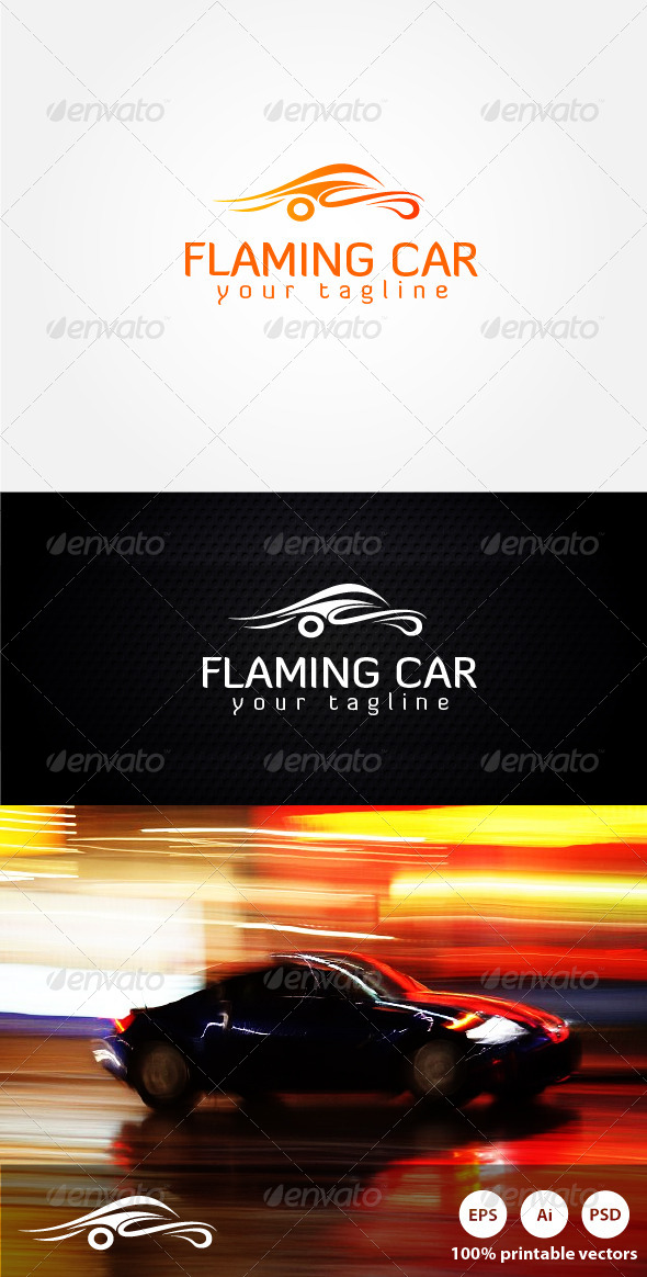 Flaming Car Logo - Symbols Logo Templates