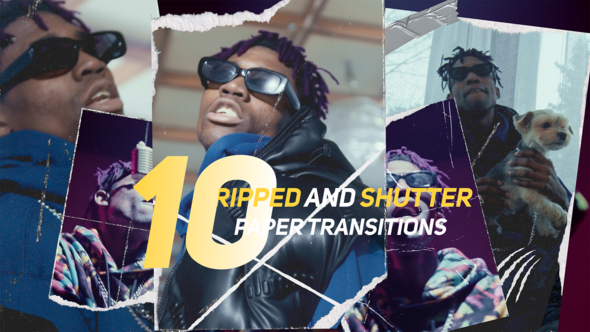 Ripped And Shutter Paper Transitions Elements template preview