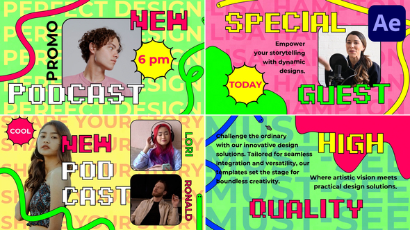 Podcast Promo Slides for After Effects Openers template preview