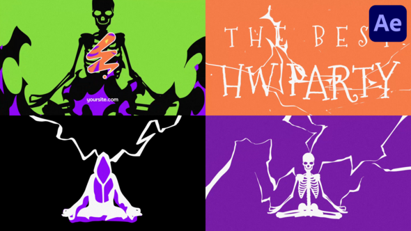Halloween Skull Logo Opener for After Effects Logo Stings template preview