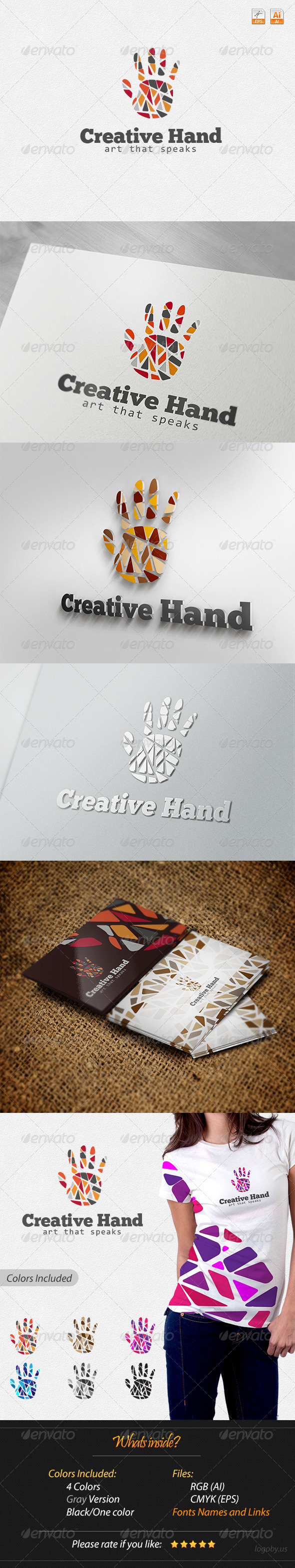 Creative Hand - Art that Speaks Logo - Humans Logo Templates