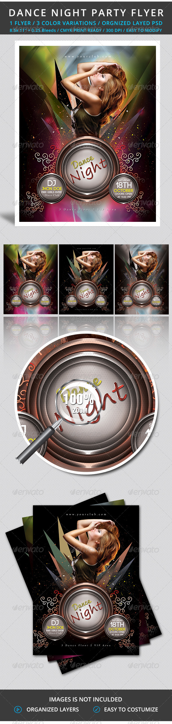 Dance Night Party Flyer Template - Clubs & Parties Events