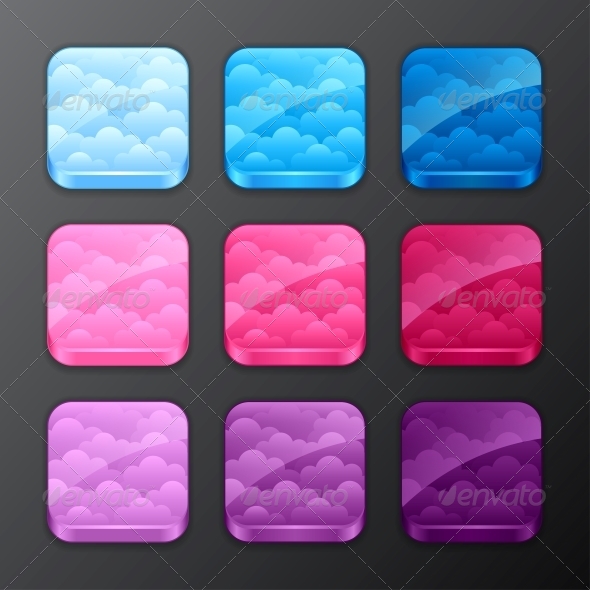 Set of Backgrounds with Clouds - Web Technology