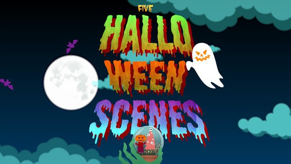 5 Halloween Posts and Stories Elements template preview