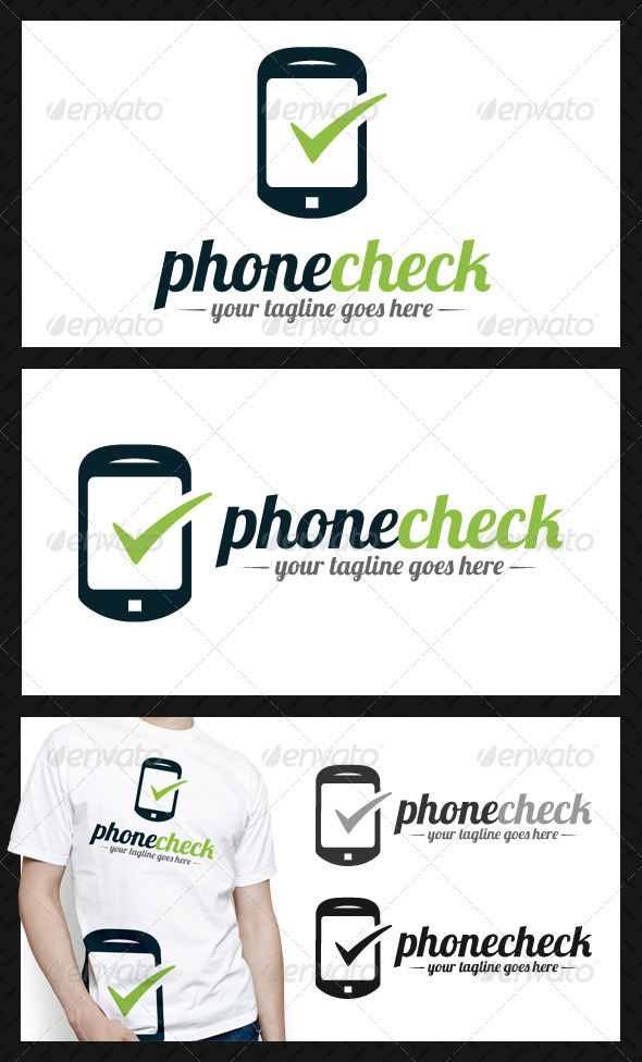 Phone Tick Check Mark Logo Template - Objects Logo Templates