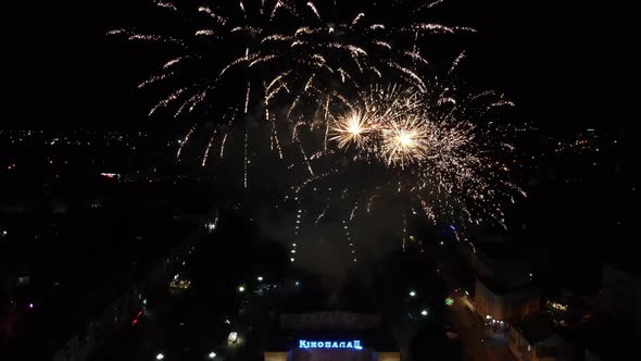 Night Fireworks At A Celebration In The City