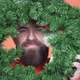 Bearded man looking at camera through christmas tree wreath - VideoHive Item for Sale