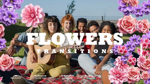 Flowers Transitions Elements template preview