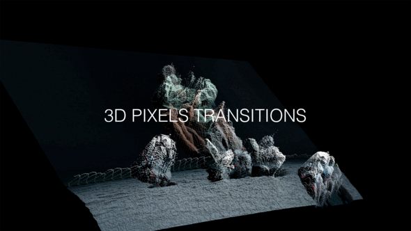 3D Pixels Transitions Premiere Pro template preview