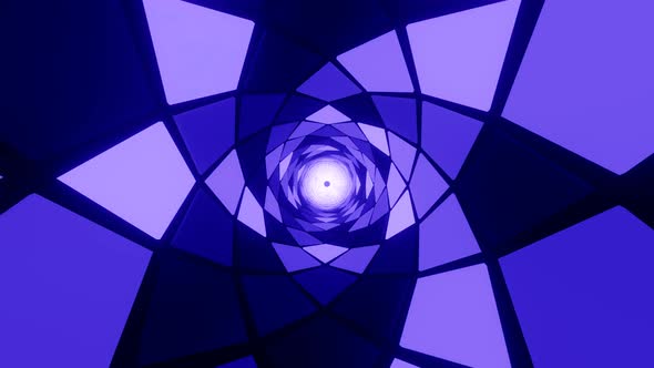 Hypnotic Endless Tunnel, 3D Violet Sci-Fi VJ Loop Motion Graphics