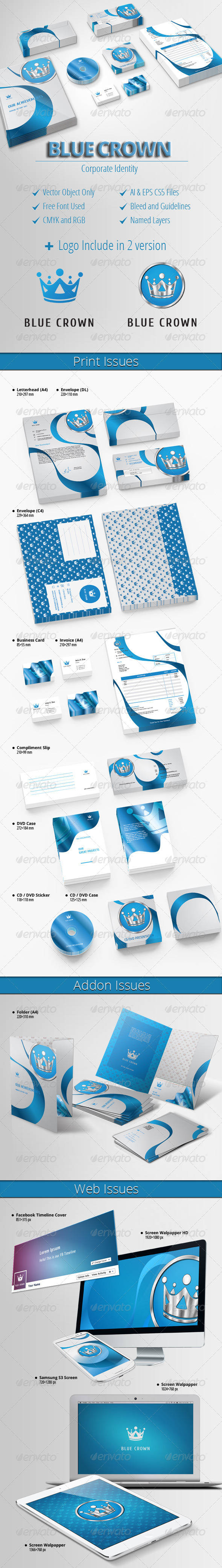 Blue Crown - Modern Corporate Stationery - Stationery Print Templates