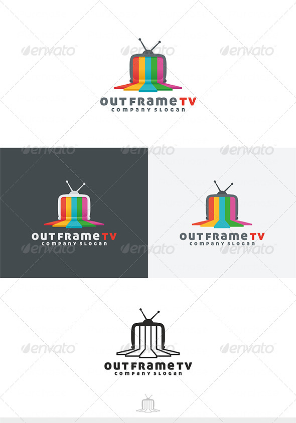 Out Frame TV Logo - Objects Logo Templates