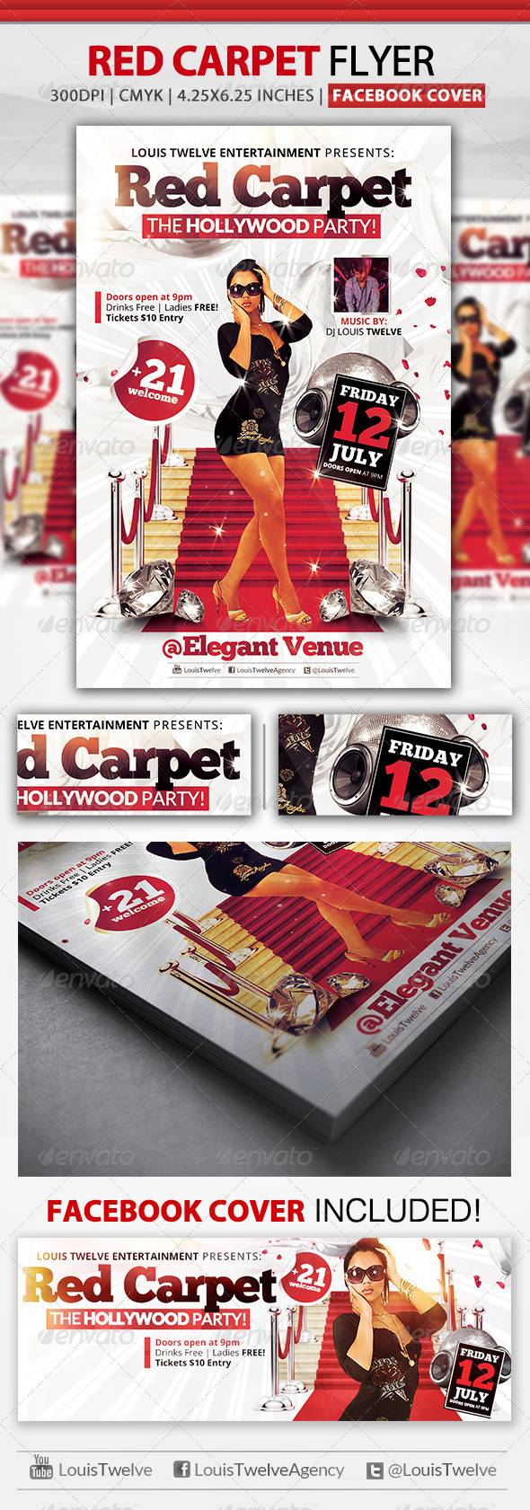 Red Carpet Party | Flyer + Facebook Cover