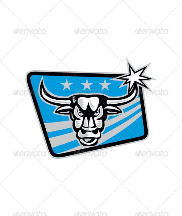 Texas Longhorn Bull Retro - Animals Characters