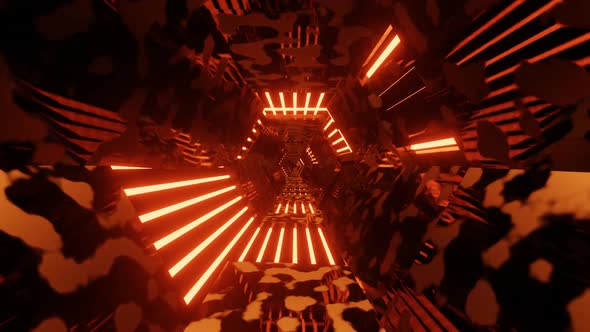 Futuristic technology abstract seamless VJ background. Sci-fi tunnel loop.