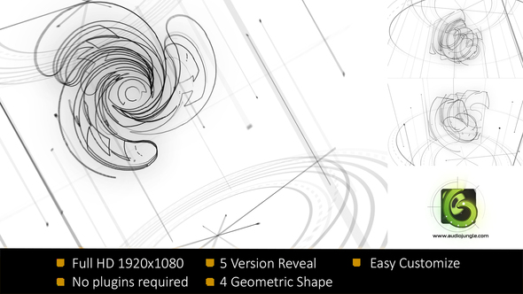 Geometric Sketch Reveal Logo Logo Stings template preview