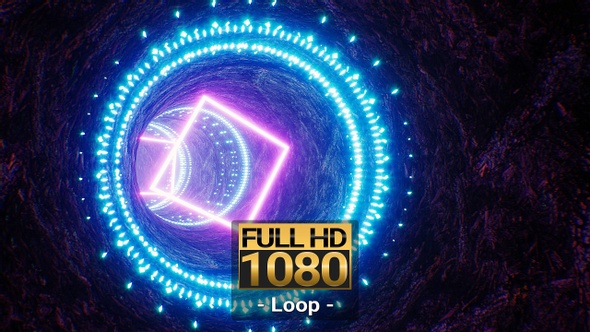 Glowing Light Cave VJ Tunnel Full HD alt