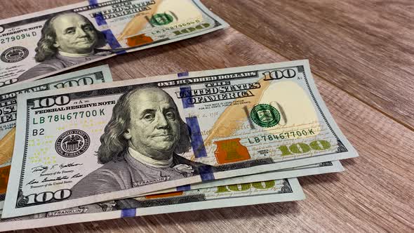 Closeup Of 100 Dollar Bills Money Usd Bills By Apimka Videohive