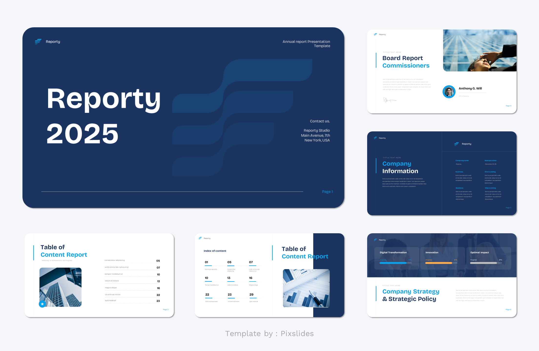 Reporty - Annual Report Keynote Presentation Template, Presentation ...