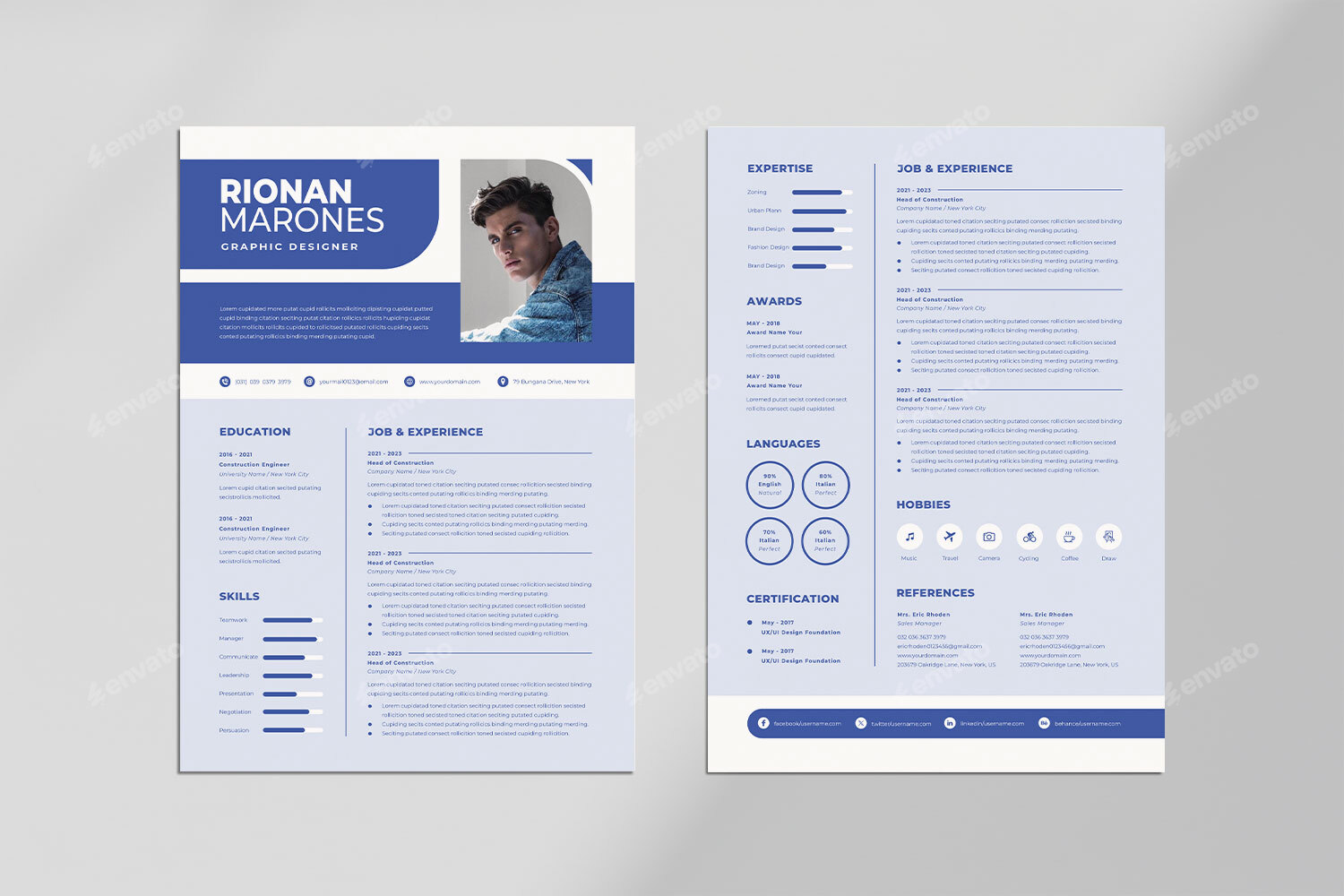 Resume Word Template Print Templates GraphicRiver