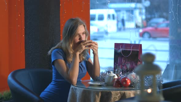 Young Girl in Cafe